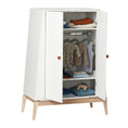 Bild in Galerie-Betrachter laden, Luna Kleiderschrank klein, white/oak ausgeschnitten offen