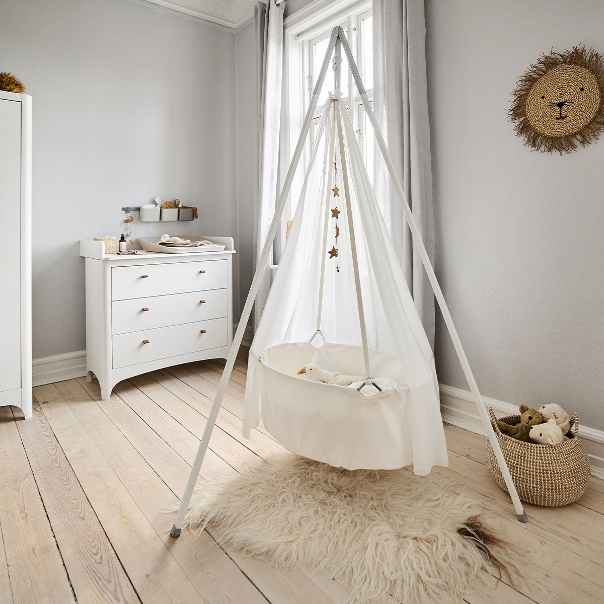 Traumhaft Himmel Babyzimmer Himmel Schleier Für Leander Classic Babybett - Sage Green Himmelstange Babybett