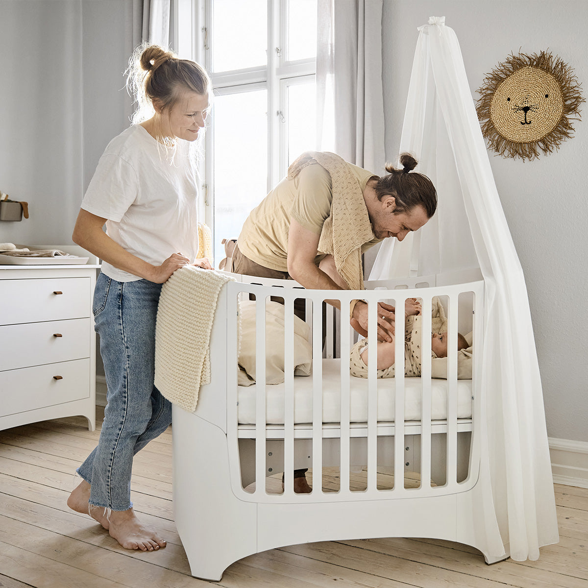 Premium Matratze für Leander Classic Babybett mit Eltern und Kind