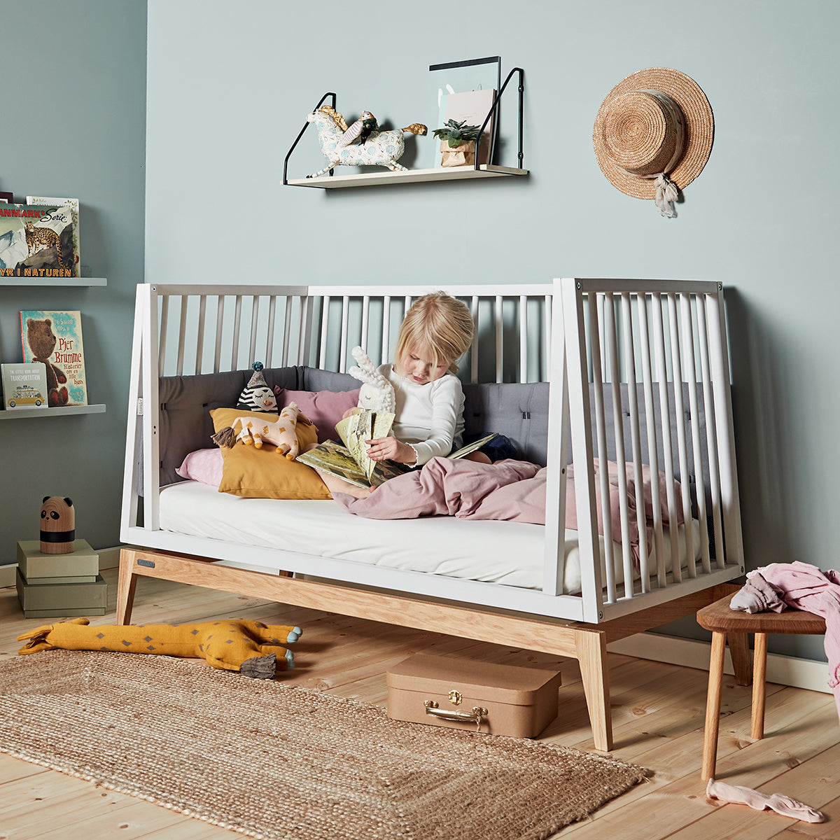 Luna™ Babybett 120x60cm, white/oak