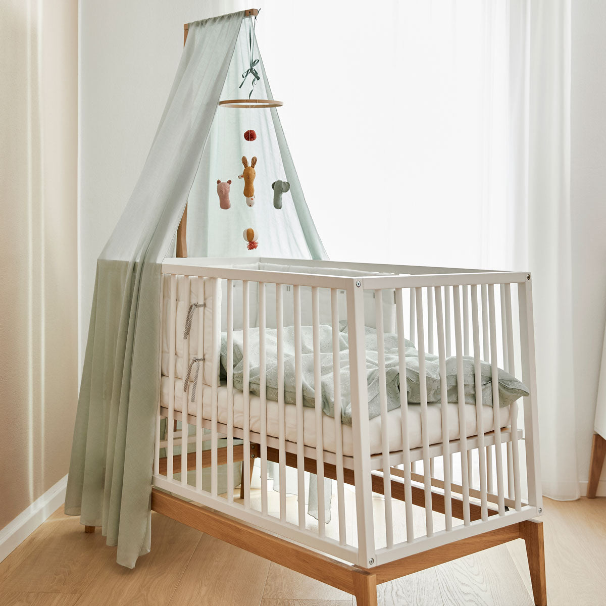 Luna™ Babybett 120x60cm, white/oak