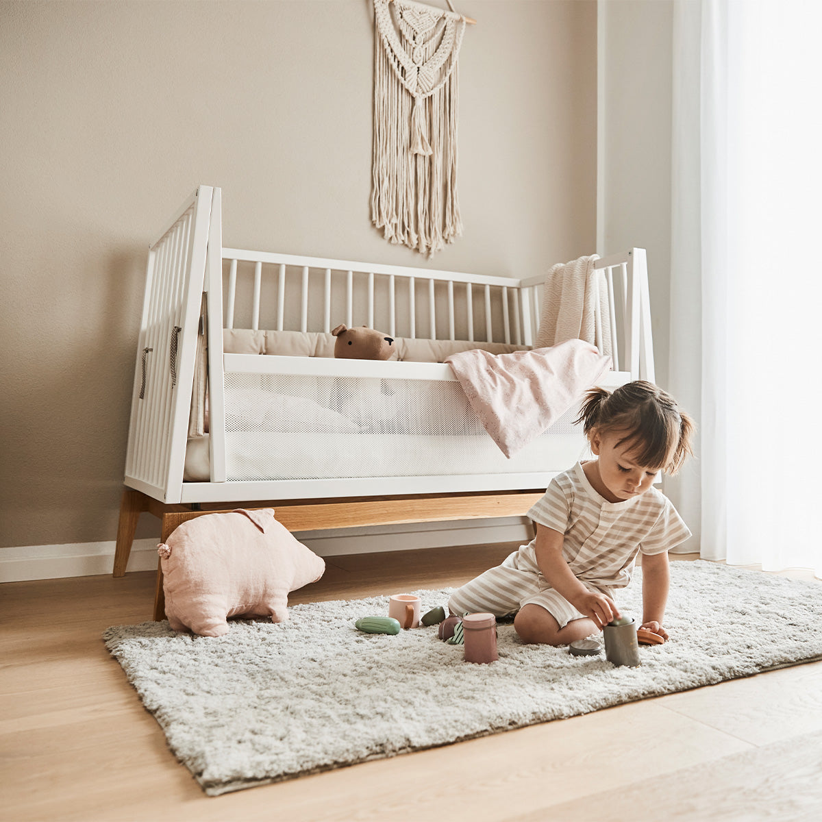 Umbauset für Luna Babybett 120cm mit Reling und Kind