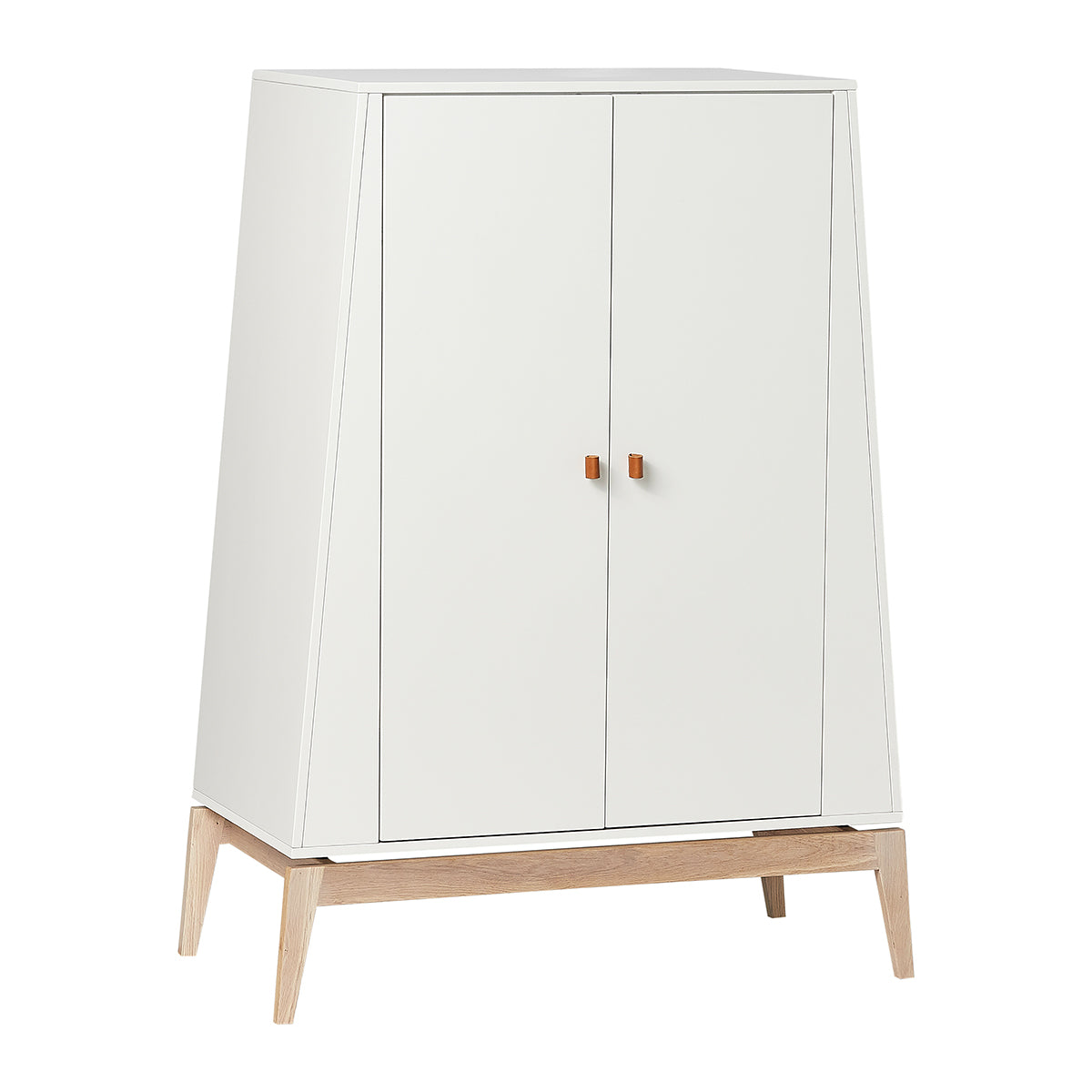 Luna Kleiderschrank klein, white/oak ausgeschnitten geschlossen