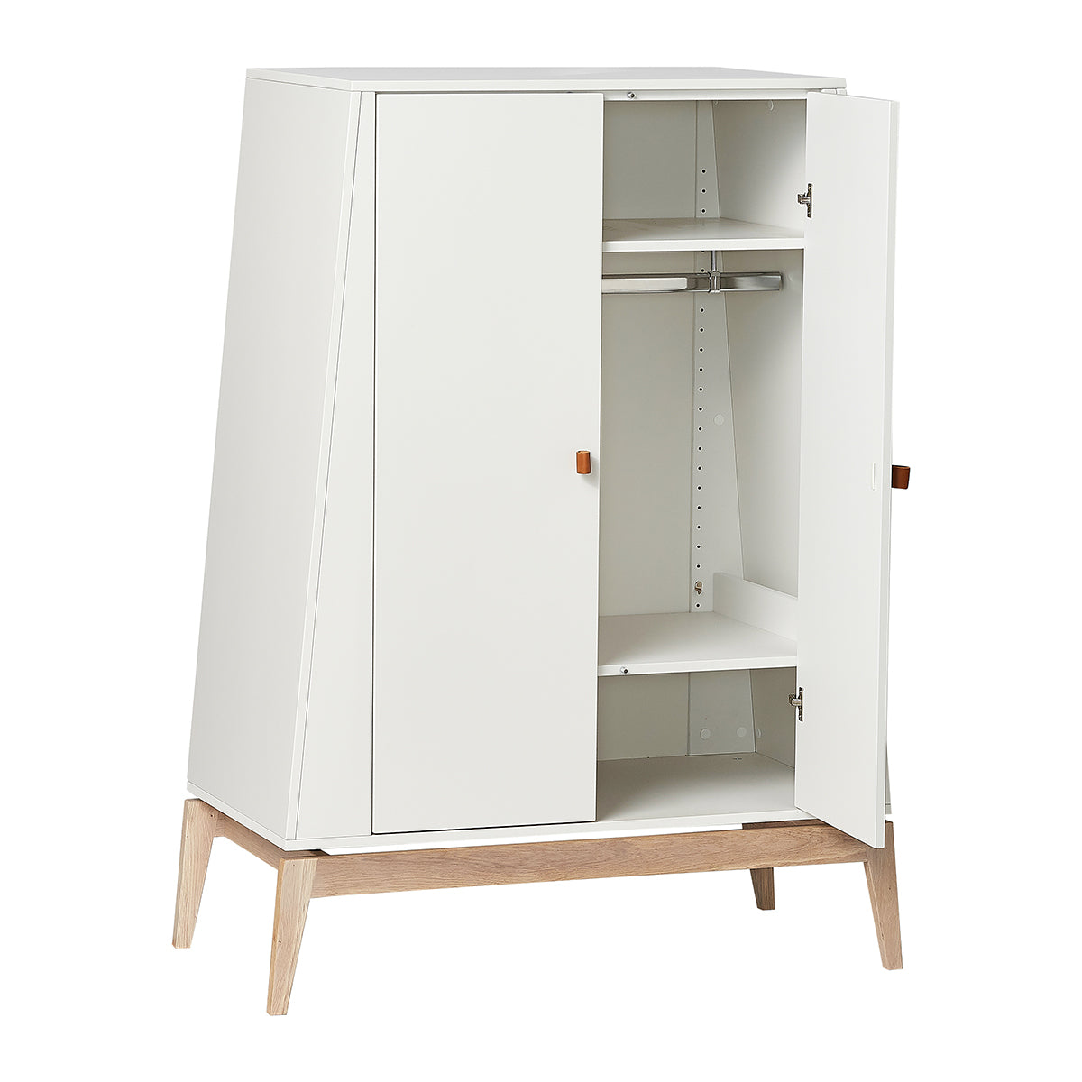 Luna Kleiderschrank klein, white/oak offen