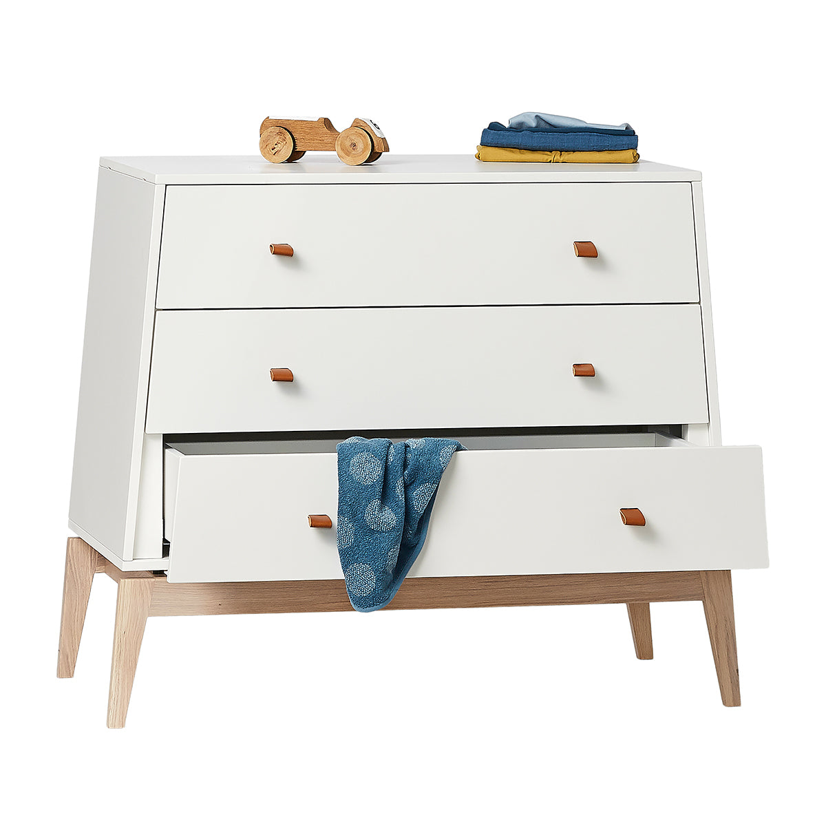 Luna Kommode white Oak Schublade offen